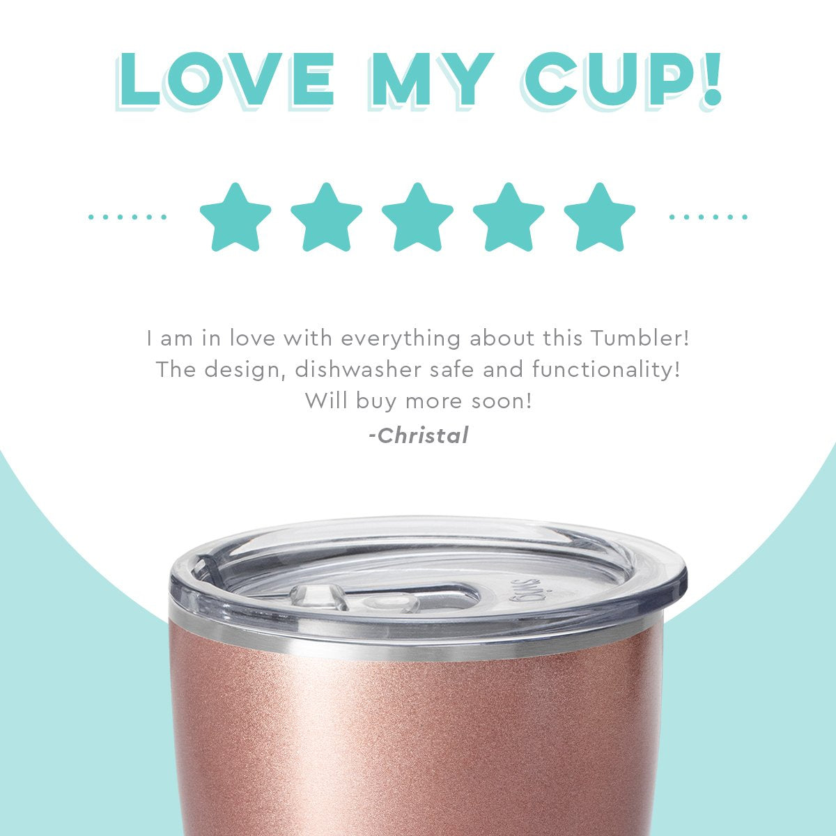 Swig Life 22 oz Tumbler - Shimmer Rose Gold