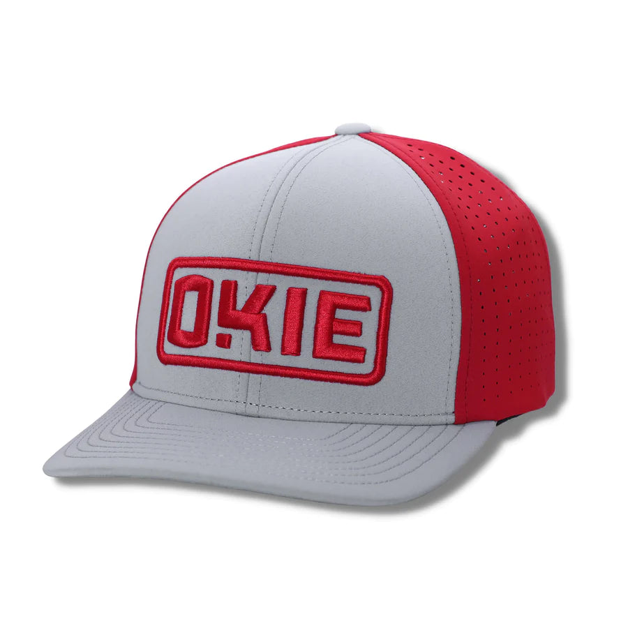 The Okie Brand Hat Sooner Performance Grey Red