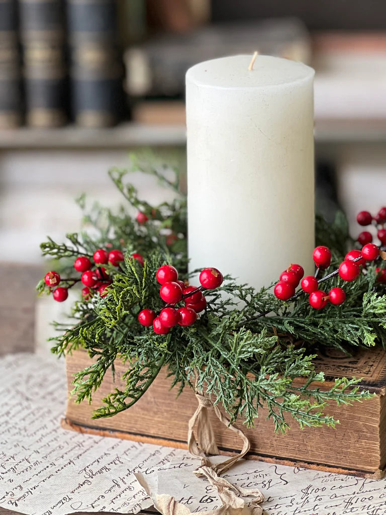 Red Cedar With Berries Candle Ring 10.5” – Summer’s Market Floral ...